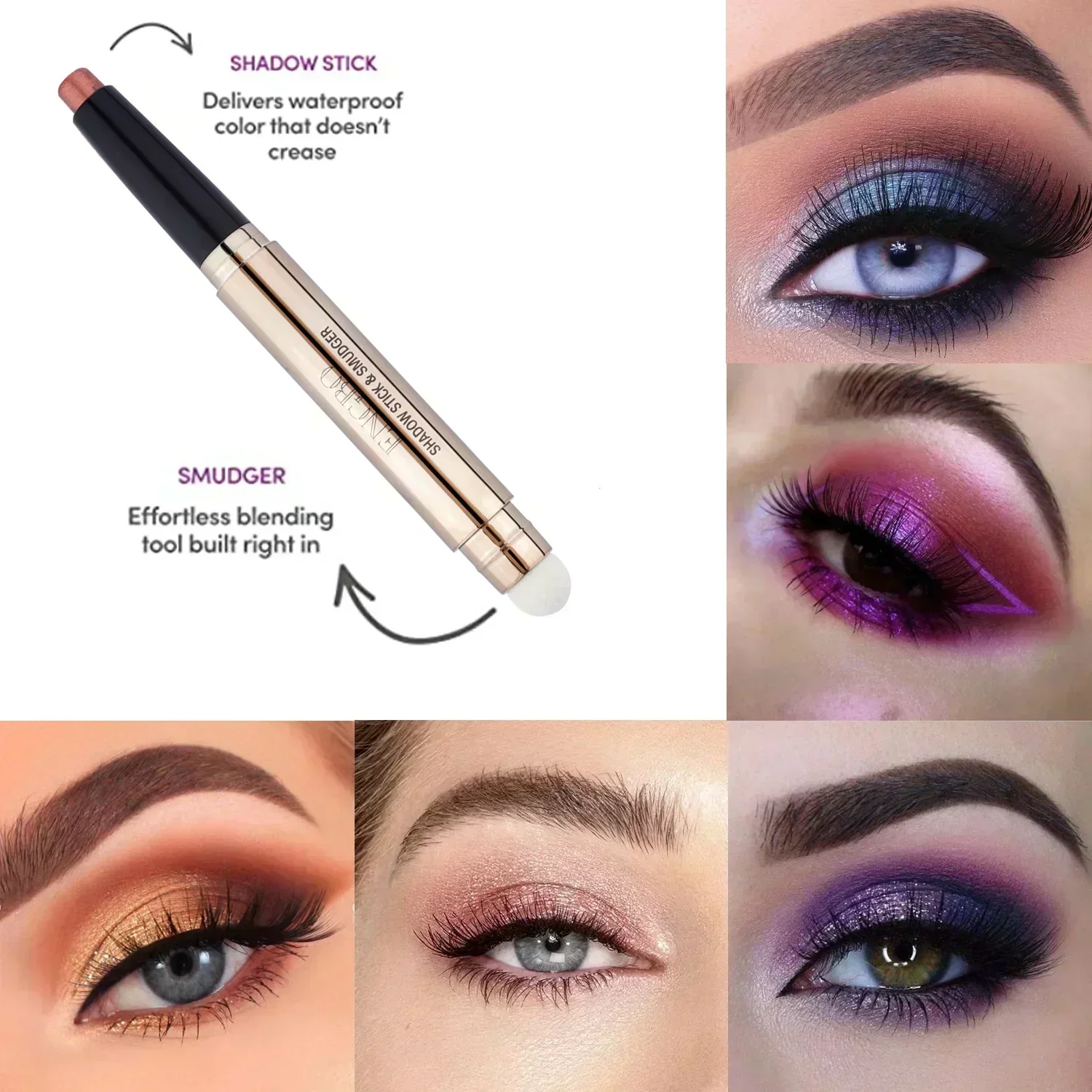 Eyeshadow Glitter Pigment - ENGBO Double Sided Monochrome Eyeshadow Pen