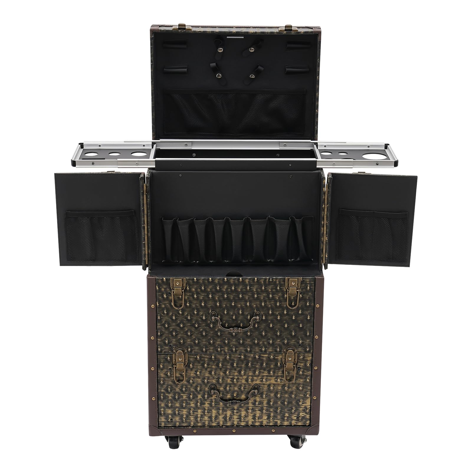 Beauty Makeup Trolley - Rolling Lockable Makeup Train Case Hairdressing