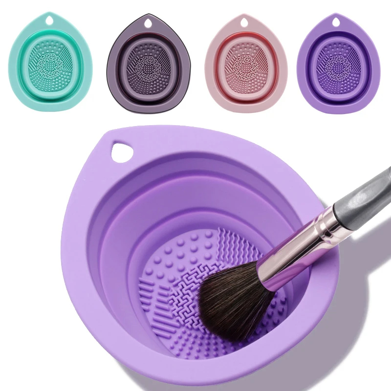 Beauty Makeup Eyeshadow - Silicone Makeup Brush Cleaner Folding Powder