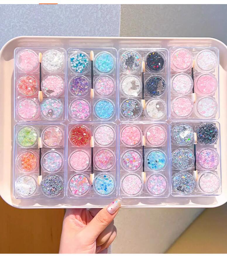 6 boxes Mermaid Sequins Glitte - Eyeshadow Glitter Pigment recensione e prezzo