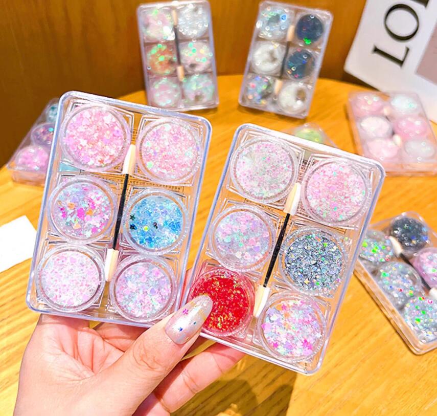 6 boxes Mermaid Sequins Glitte - Eyeshadow Glitter Pigment recensione e prezzo