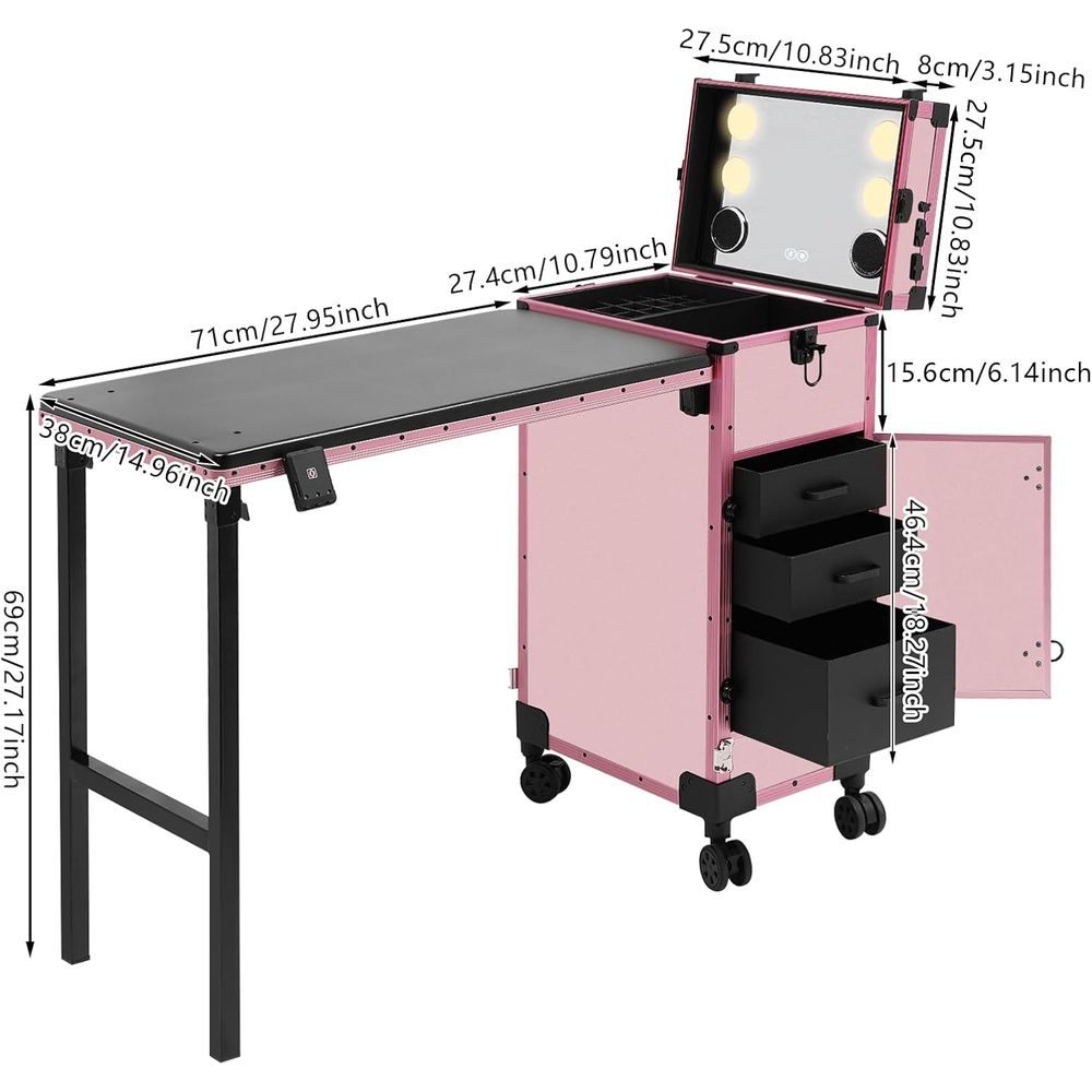 Portable 3-Drawer Rolling Make - Beauty Makeup Trolley recensione e prezzo