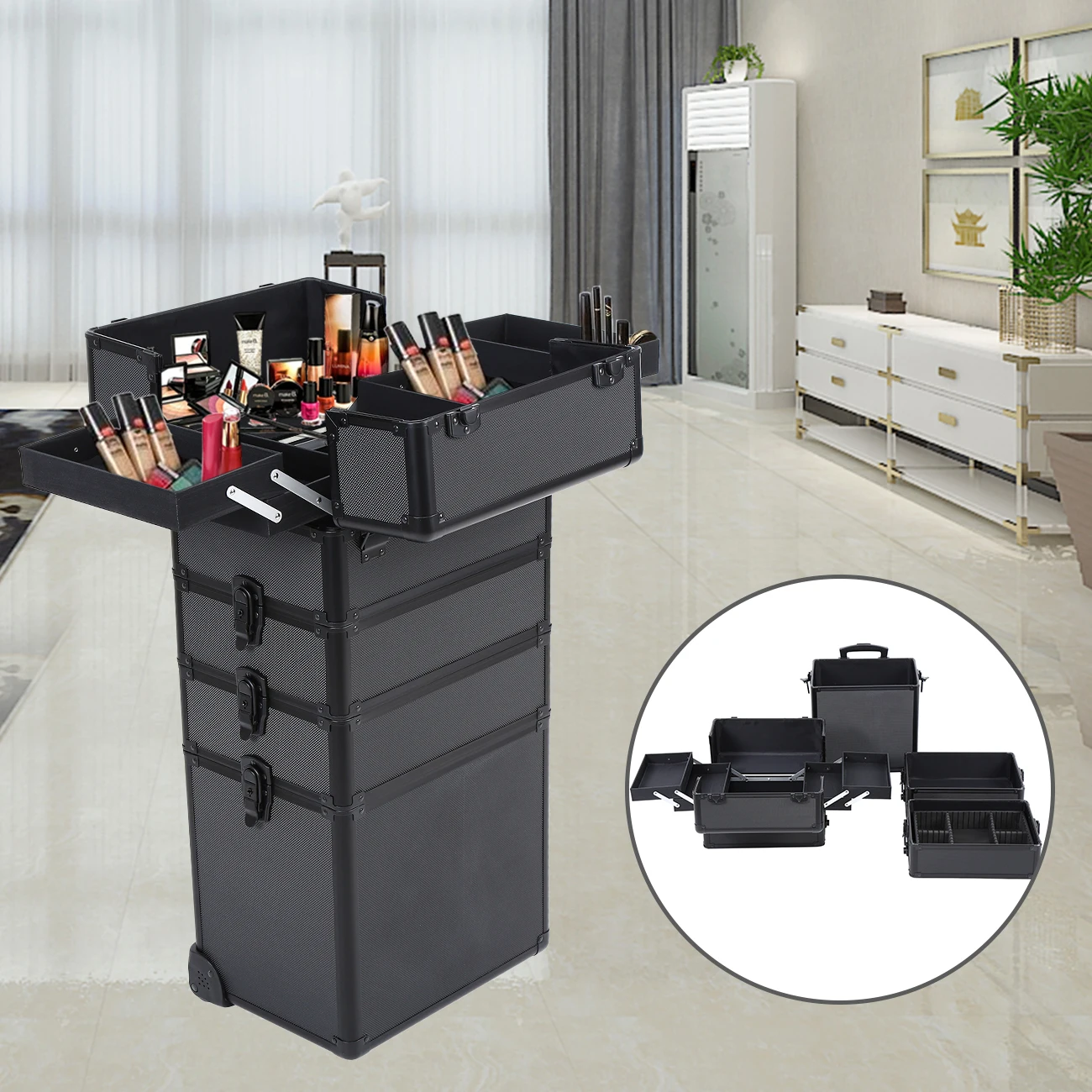 -4 In 1 Trolley Make Up Case H - Beauty Makeup Trolley recensione e prezzo