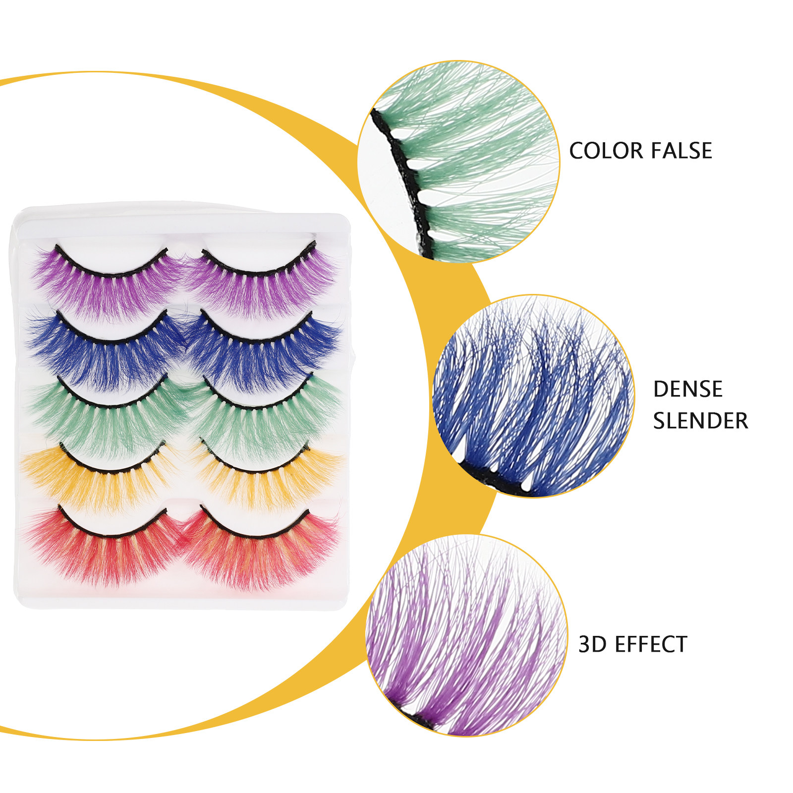 5Pairs Vibrant Colorful False  - Beauty Without Makeup recensione e prezzo